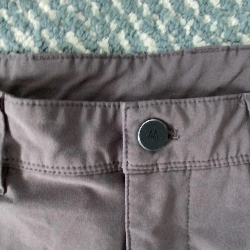 Mizzen+Main Helmsman Pants Mens 36x32 Gray Chino Slim Performance Golf Travel